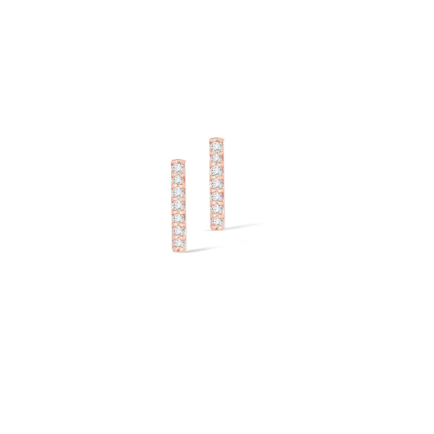 0.30 TCW Round Cut Moissanite Bar Stud Earrings in Gold 1