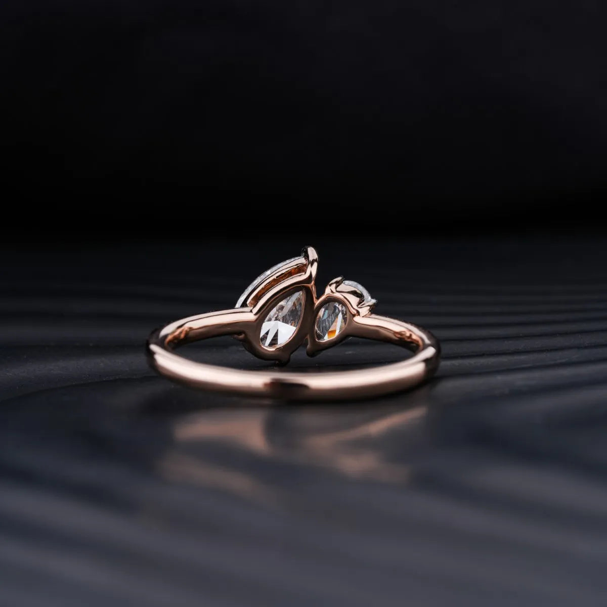 Stunning 1.0 CT Pear Moissanite Engagement Ring with Two Stone Design 3