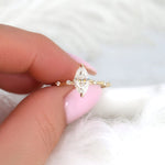 Stunning 1 CT Marquise Moissanite Engagement Ring With Dainty Design 4