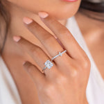 Stunning 0.4 TCW Round Moissanite Stones Stella T Shaped Wedding Band 5