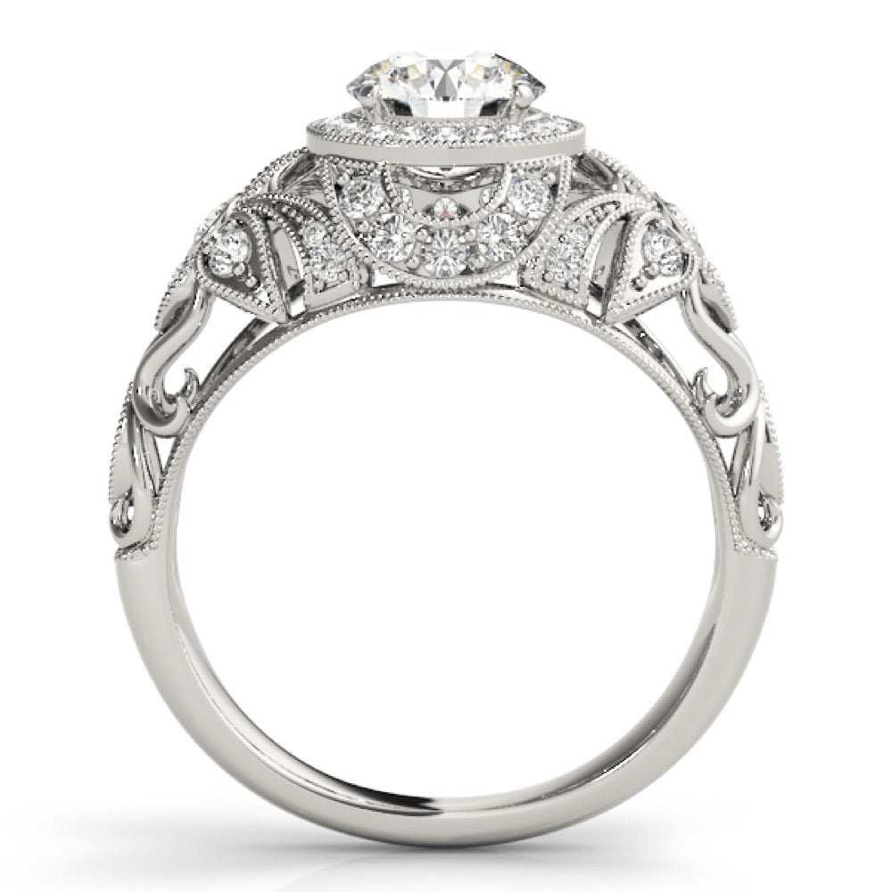 Stunning 0.50-1.50 CT Round Moissanite Engagement Ring With Vintage Design 3