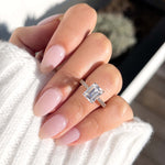 Stunning 3 CT Emerald Moissanite Engagement Ring Pave Design 8