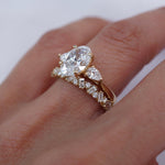 Classic 0.40 CT Round & Baguette Moissanite Stones Cluster Wedding Bands 6