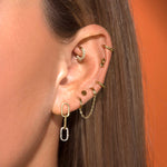 1.0 TCW Round Cut Moissanite Linked Up Earrings in Gold 10