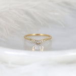 Stunning 0.06 TCW Round Moissanite Stones Curved Wedding Bands 1