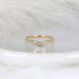 Stunning 0.06 TCW Round Moissanite Stones Curved Wedding Bands 1