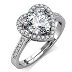 Round Cut Halo and Channel Pave Style Cubic Zirconia in 925 Sterling Silver Ring 1