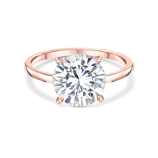 Stunning 3.0 CT Round Moissanite Engagement Ring with Hidden Halo Design 1