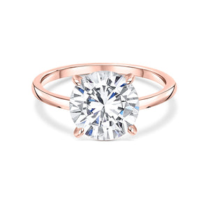 Stunning 3.0 CT Round Moissanite Engagement Ring with Hidden Halo Design