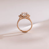 Stunning 1.0 - 2.0 CT Oval Moissanite Engagement Ring with Pave & Halo Design 5