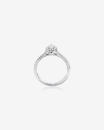 Stunning 0.5 CT Pear Moissanite Engagement Ring In Halo & Pave Design 2