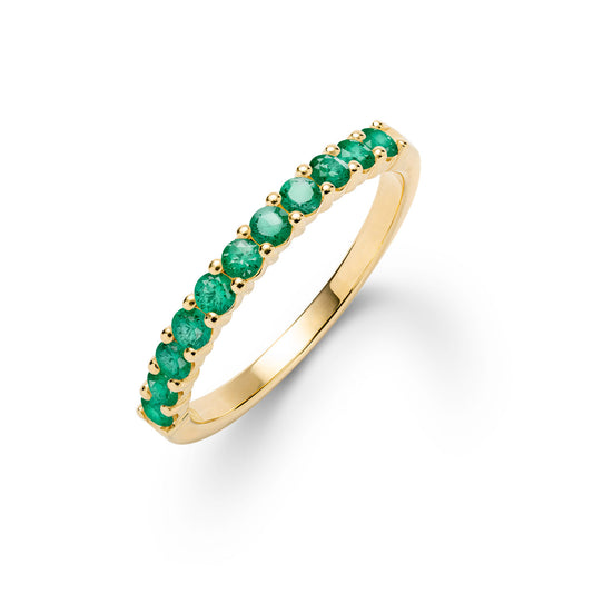 0.33 TCW Round Emerald Lab Made Diamond-May Birthstone Wedding Band 1