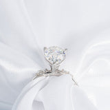 Stunning 3.0 CT Pear Cut Moissanite Engagement Ring with Pave Design 7