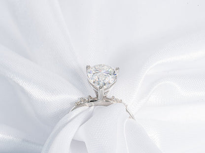Stunning 3.0 CT Pear Cut Moissanite Engagement Ring with Pave Design 7