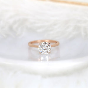 Stunning 2.0 CT Round Moissanite Engagement Ring with Solitaire Design