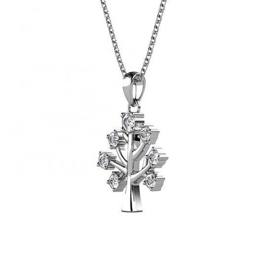 Round Cut Cubic Zirconia in 925 Sterling Silver Necklace 2