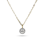 0.30 CT Round Moissanite Diamond Smiley Pendant Necklace in Solid Gold 2