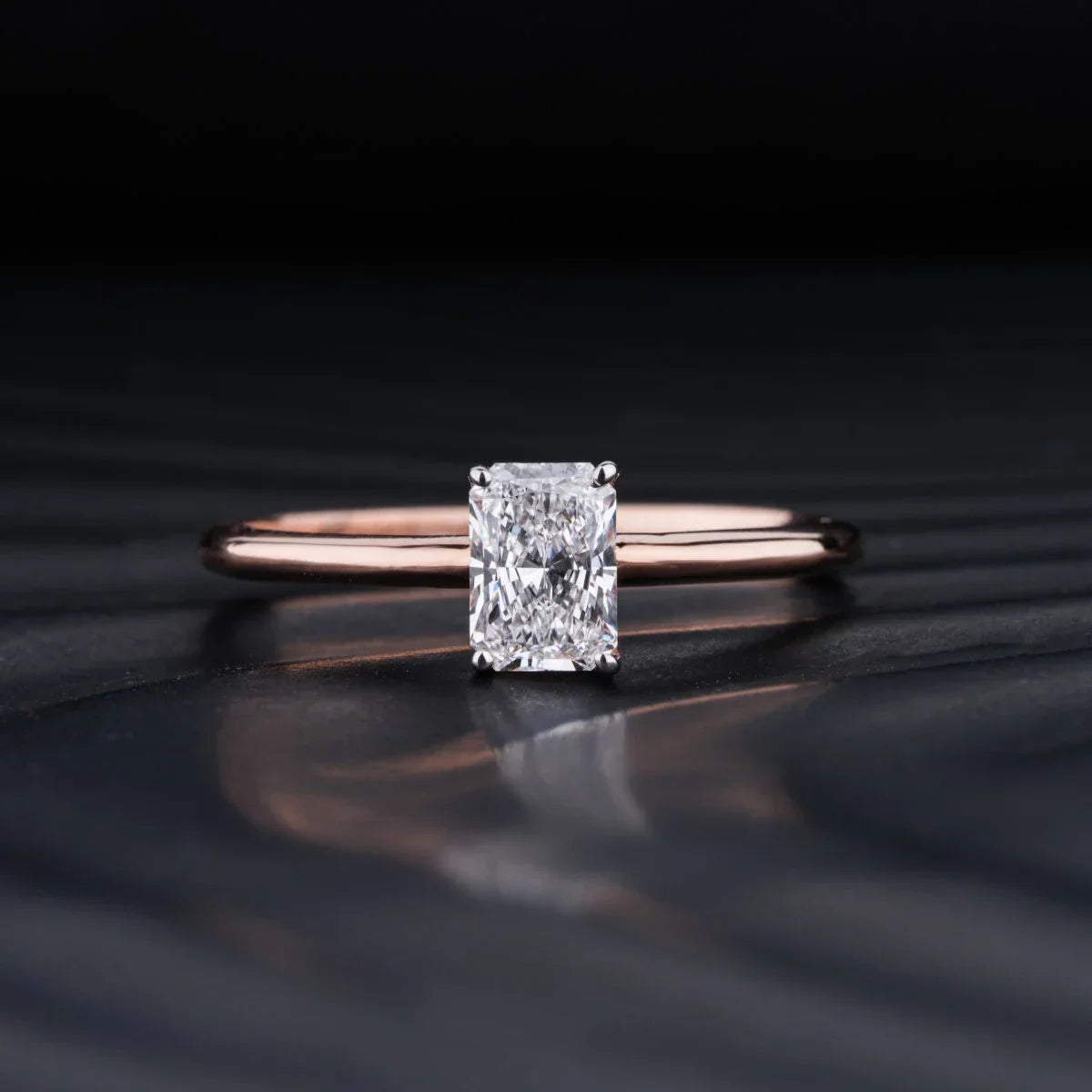 Stunning 0.50 CT Radiant Moissanite Engagement Ring With Solitaire Design 1