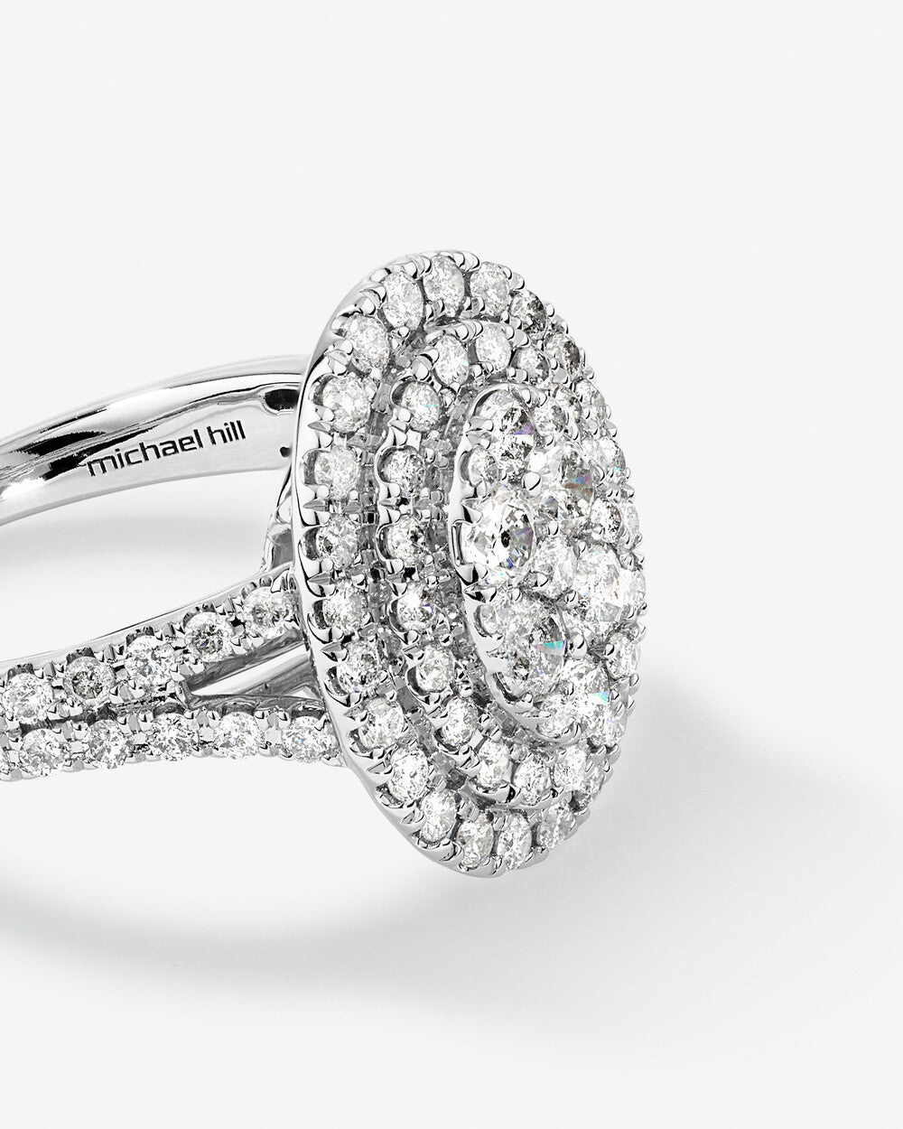 Stunning 1.5 TCW Round Moissanite Engagement Ring in Clusters Design 5