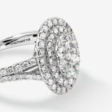 Stunning 1.5 TCW Round Moissanite Engagement Ring in Clusters Design 5