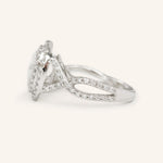 Stunning 1.0 CT Oval  Moissanite Engagement Ring with Double Halo Design 4
