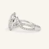 Stunning 1.0 CT Oval  Moissanite Engagement Ring with Double Halo Design 4