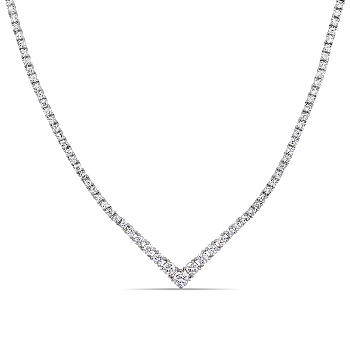 Round Cut Cubic Zirconia in 925 Sterling Silver Necklace 1