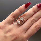 Stunning 1.0 CT Round Moissanite Engagement Ring with Hidden Halo & Pave Design 10