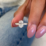 Stunning 1.0 CT Oval Moissanite Engagement Ring in Three stones Design 5