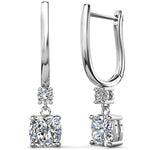 Round Cut Cubic Zirconia in 925 Sterling Silver Earrings 1