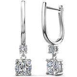 Round Cut Cubic Zirconia in 925 Sterling Silver Earrings 1