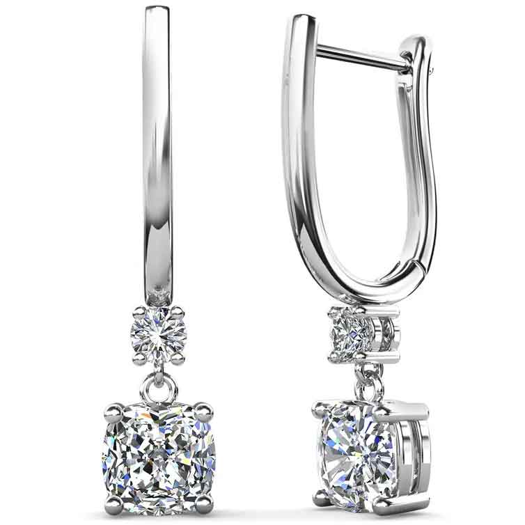 Round Cut Cubic Zirconia in 925 Sterling Silver Earrings 1