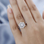 Round Cut Halo Style Cubic Zirconia in 925 Sterling Silver Ring 3