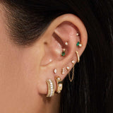 0.50 TCW Round Cut Moissanite Pirouette Huggies Earrings in Gold 6