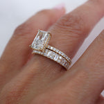 Stunning 0.4 TCW Baguette and Round Moissanite Stones in Half Eternity Wedding Bands 3