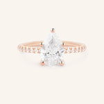 Stunning 1.5 CT Pear Moissanite Engagement Ring with Pave Design 5