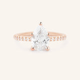 Stunning 1.5 CT Pear Moissanite Engagement Ring with Pave Design 5