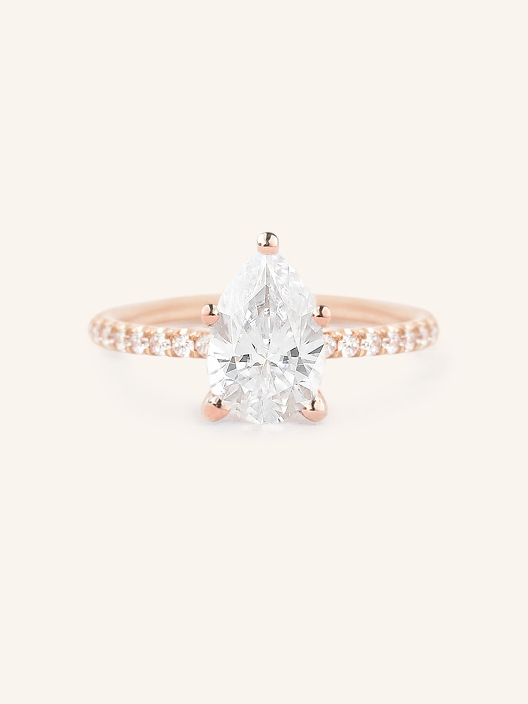 Stunning 1.5 CT Pear Moissanite Engagement Ring with Pave Design 5