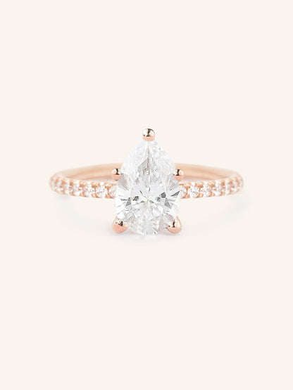 Stunning 1.5 CT Pear Moissanite Engagement Ring with Pave Design 5