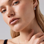 Round Cut Cubic Zirconia in 925 Sterling Silver Earrings 3