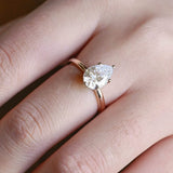 Stunning 3.0 CT Pear Moissanite Engagement Ring with Hidden Halo Design 10