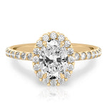 Stunning 0.50-1.50 CT Oval Moissanite Engagement Ring With Halo & Pave Design 1