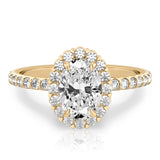 Stunning 0.50-1.50 CT Oval Moissanite Engagement Ring With Halo & Pave Design 1