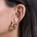 Stunning Twisted Hoops Earrings in Gold 7