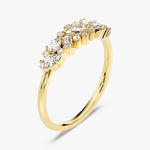 Stunning 0.72 CT Round, Marquise & Baguette Moissanite Stones Cluster Wedding Band 2