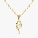 0.50 CT Round Moissanite Diamond Solitaire Pendant Necklace in Solid Gold 1