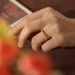 0.3 TCW Round Cut Moissanite Bridal Wedding Band With Half Eternity Style 3