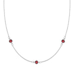 0.38 TCW Round Garnet Lab Made Diamond- January Birthstone Necklace 4