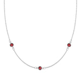 0.38 TCW Round Garnet Lab Made Diamond- January Birthstone Necklace 4