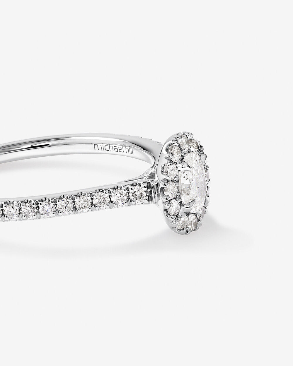 Stunning 0.5 CT Oval Moissanite Stone Engagement Ring with Pave and Halo Design 5